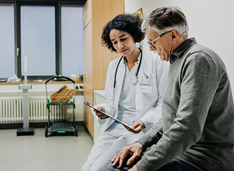 Patient talking to their doctor